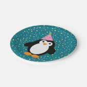 Cute Cartoon Party Penguin Papieren Bordje (Gekanteld)