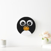 Cute Cartoon Penguin Black en White Ronde Klok (Huis)