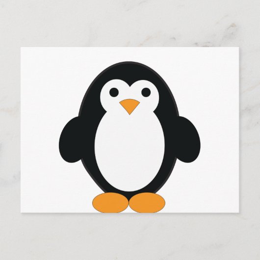 Cute Cartoon Penguin Briefkaart (Voorkant)
