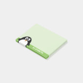 Cute Cartoon Penguin - Custom Name Green Post-it® Notes (Schuin)
