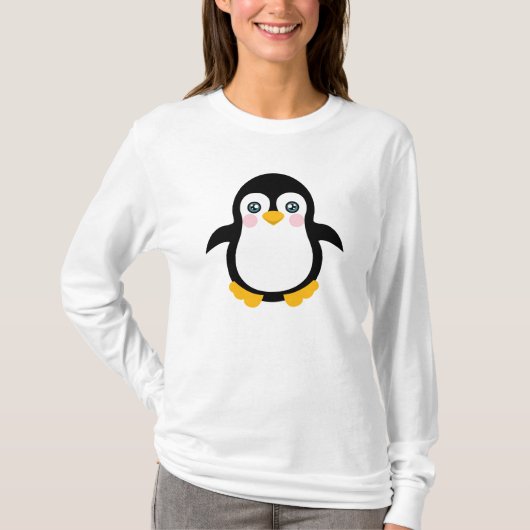 Cute Cartoon Penguin Design T-shirt (Voorkant)