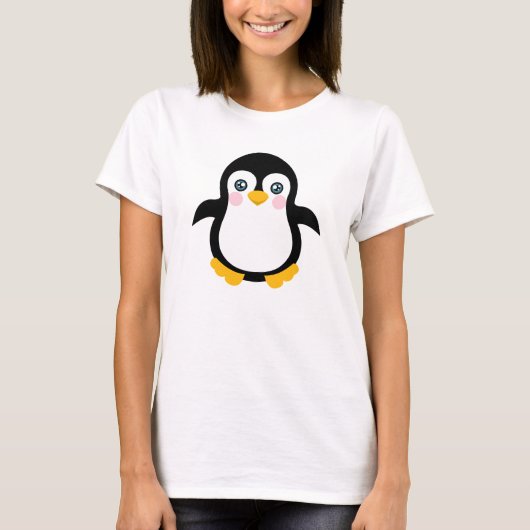 Cute Cartoon Penguin Design T-shirt (Voorkant)