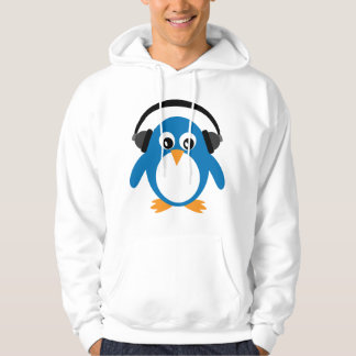 Cute Cartoon Penguin DJ met hoofdtelefoon Hoodie