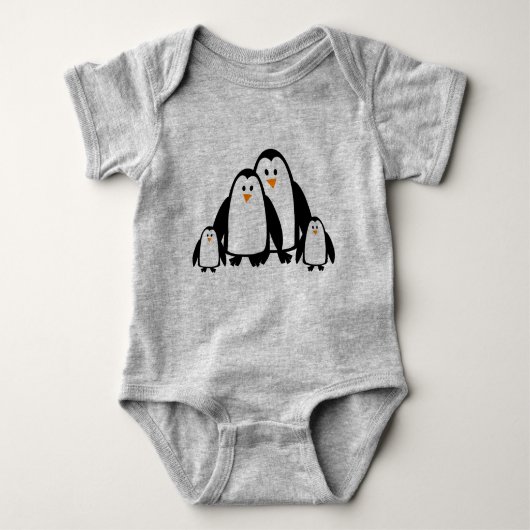 Cute Cartoon Penguin Family Romper (Voorkant)