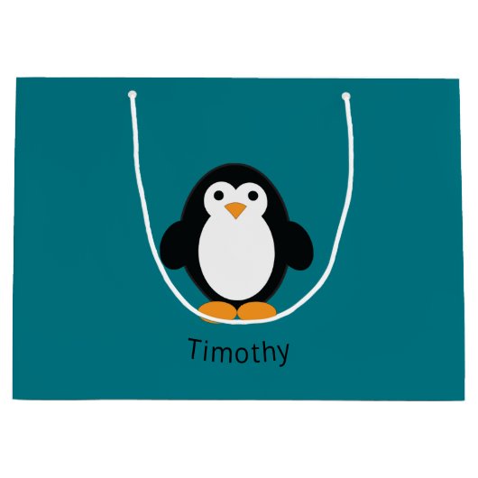 Cute Cartoon Penguin Groot Cadeauzakje (Voorkant)