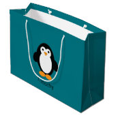 Cute Cartoon Penguin Groot Cadeauzakje (Achterkant Gekanteld)