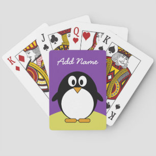Cute Cartoon Penguin met heldere kleuren Speelkaarten