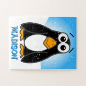 Cute Cartoon Penguin  naam Kinderen Legpuzzel (Horizontaal)
