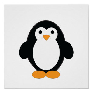 Cute Cartoon Penguin Perfect Poster