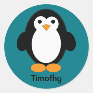 Cute Cartoon Penguin Ronde Sticker