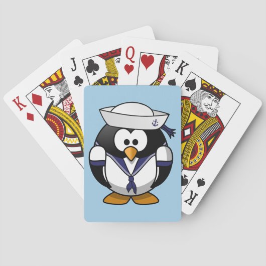 Cute cartoon Penguin Sailor Pokerkaarten (Achterkant)