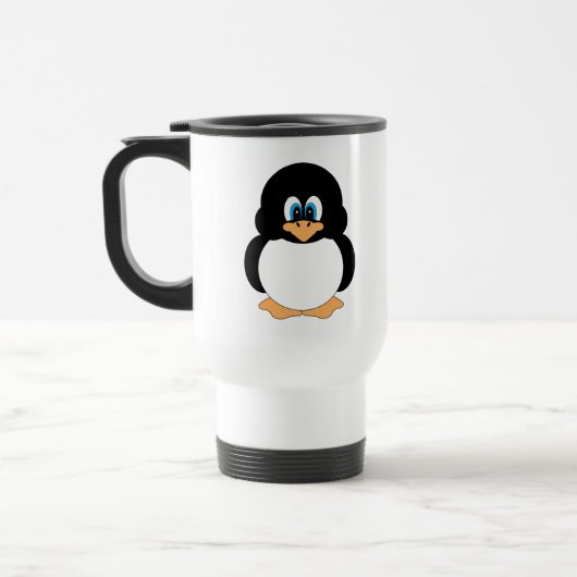 Cute Cartoon Penguin Travel Mug Reisbeker (Links)