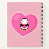 Cute Cartoon Penguin w/Hearts Notitieboek (Achterkant)