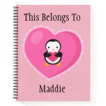 Cute Cartoon Penguin w/Hearts