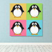 Cute Cartoon Penguins Canvas Afdruk (Insitu (Houten vloer))