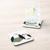 Cute Cartoon Penguins Drankjes Onderzetter (Rechterzijde)