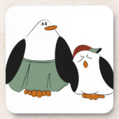 Cute Cartoon Penguins Drankjes Onderzetter (Voorkant)