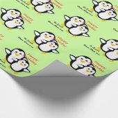 Cute Cartoon Penguins Gift Wrap Paper Cadeaupapier (Hoek)