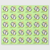 Cute Cartoon Penguins Gift Wrap Paper Cadeaupapier (Vlak)