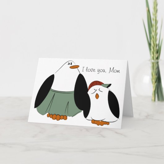 Cute Cartoon Penguins Kaart (Voorkant)