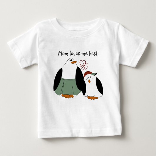 Cute Cartoon Penguins mama houdt van me (Voorkant)