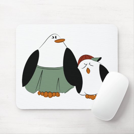 Cute Cartoon Penguins Muismat (Met muis)