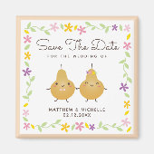 Cute Cartoon Perfect Pear Couple Elegant Wedding Magneet (Voorkant)