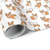 cute cartoon pet dog corgis pattern cadeaupapier (Rol Hoek)