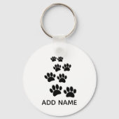 Cute Cartoon Pet Paw Trail Blck Sleutelhanger (Achterkant)