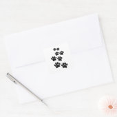 Cute Cartoon Pet Paw Trail Blck Vierkante Sticker (Envelop)