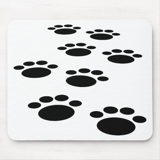 Cute Cartoon Pet Paw Trail Muismat (Voorkant)