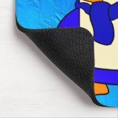 Cute cartoon pguin ultramarine donkerblauw muismat (Hoek)