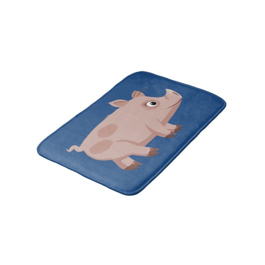 Cute Cartoon Pig Bath Mat (Gekanteld)