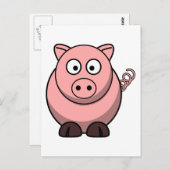 Cute Cartoon Pig Briefkaart (Voorkant / Achterkant)