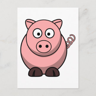 Cute Cartoon Pig Briefkaart
