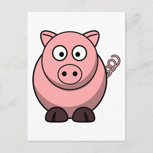 Cute Cartoon Pig Briefkaart (Voorkant)