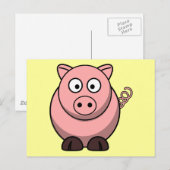 Cute Cartoon Pig Briefkaart (Voorkant / Achterkant)