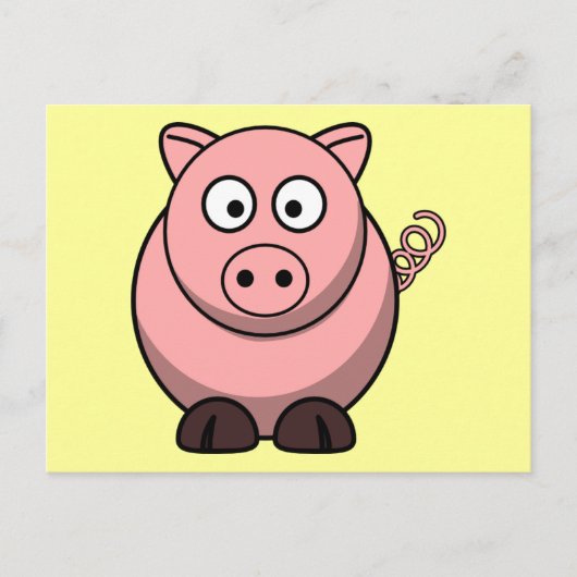 Cute Cartoon Pig Briefkaart (Voorkant)