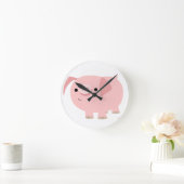 Cute Cartoon Pig Clock Ronde Klok (Huis)