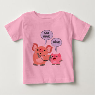 Cute Cartoon Pig Doctor en Patiënt Baby T-Shirts
