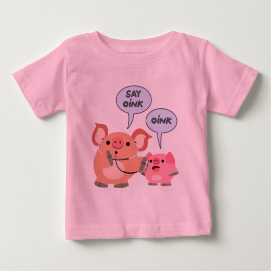 Cute Cartoon Pig Doctor en Patiënt Baby T-Shirts (Voorkant)