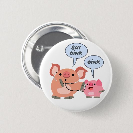 Cute Cartoon Pig Doctor en Patiënt Ronde Button 5,7 Cm (Voorkant /achterkant)