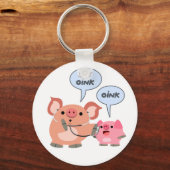 Cute Cartoon Pig Doctor en Patiënt Sleutelhanger (Voorkant)
