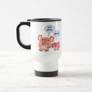 Cute Cartoon Pig Doctor en Patiëntencommuter Mok
