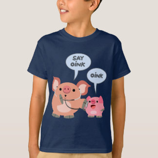 Cute Cartoon Pig Doctor en PatiëntenKinderen T-Shi T-shirt