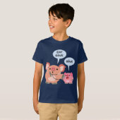 Cute Cartoon Pig Doctor en PatiëntenKinderen T-Shi T-shirt (Voorkant volledig)