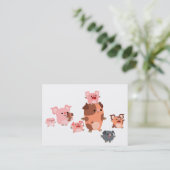 Cute Cartoon Pig Family ACEO/Visitekaartje Visitekaartje (Staand voorkant)
