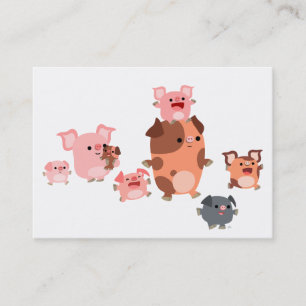 Cute Cartoon Pig Family ACEO/Visitekaartje Visitekaartje