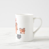Cute Cartoon Pig Family Bone China Mok (Rechts)