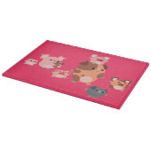 Cute Cartoon Pig Family Cutting Board Snijplank (Hoek)